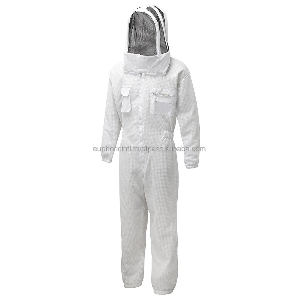 Full Body  Beekeeper Suit  Three Layer Mesh Full Ventilated Beekeeper was perfume Breathable Suit Fencing Veil Hood Ultra Breeze