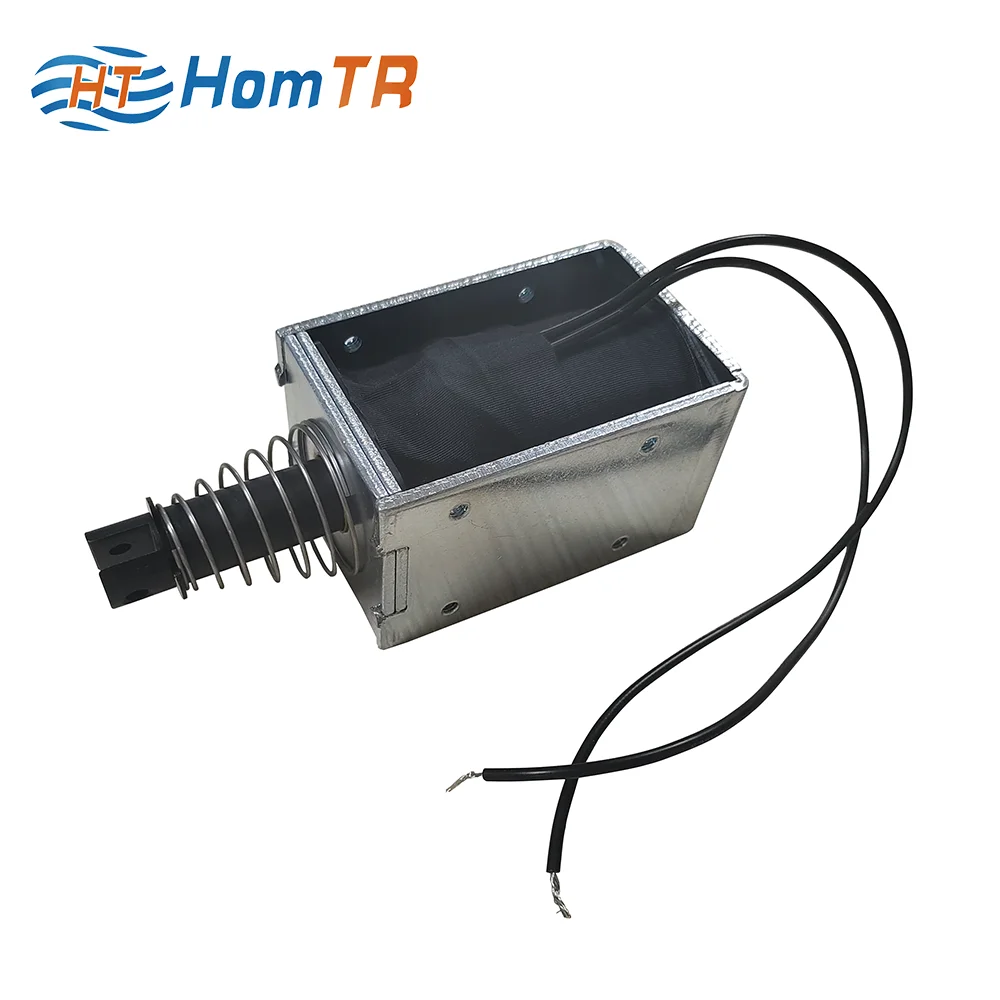 HomTR DC12V 1.081A 13W Duty Cycle 100% 10mm Stroke Diameter 15mm Pull Push Electromagnetic Solenoid