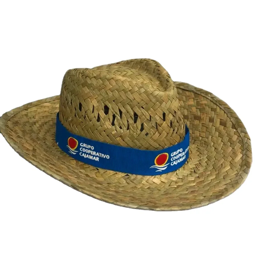 Sombrero De Paja for Promotion Factory Price Customize logo Ribbon/Wholesale Straw Hat Cheap