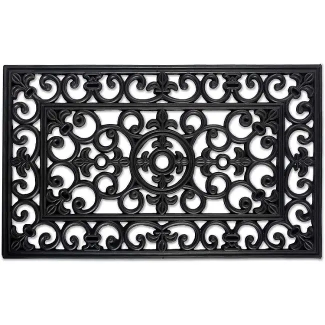 Premium Rubber Wrought Iron Mat Made in India Stylish, Non-Slip, Heavy-Duty, Ideal for Indoor & Outdoor Entrances, Long-Lasting