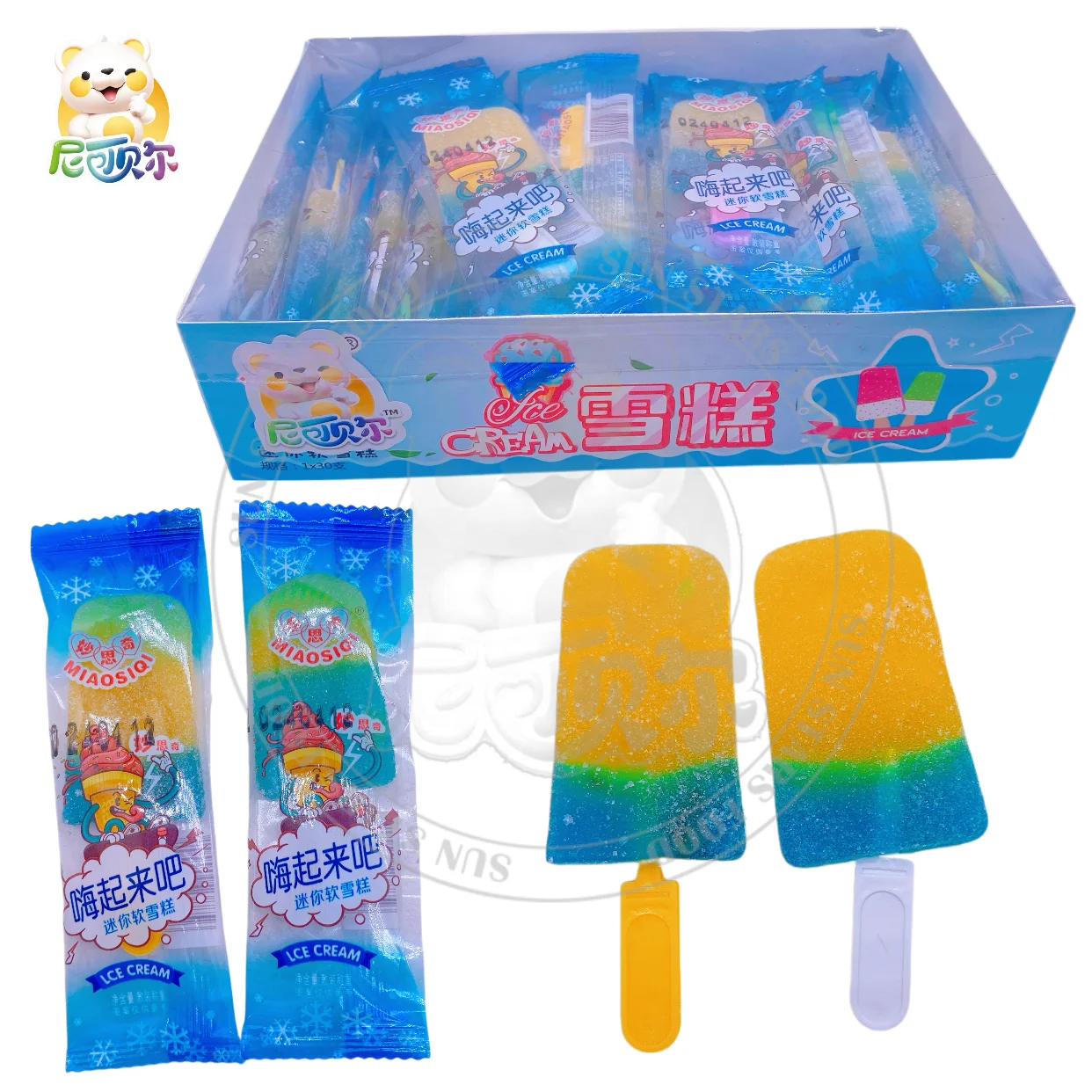 Fruit Flavored Popsicle Soft Candy Sweets Gummy Candy in Piece Shape Packaged in a Bag