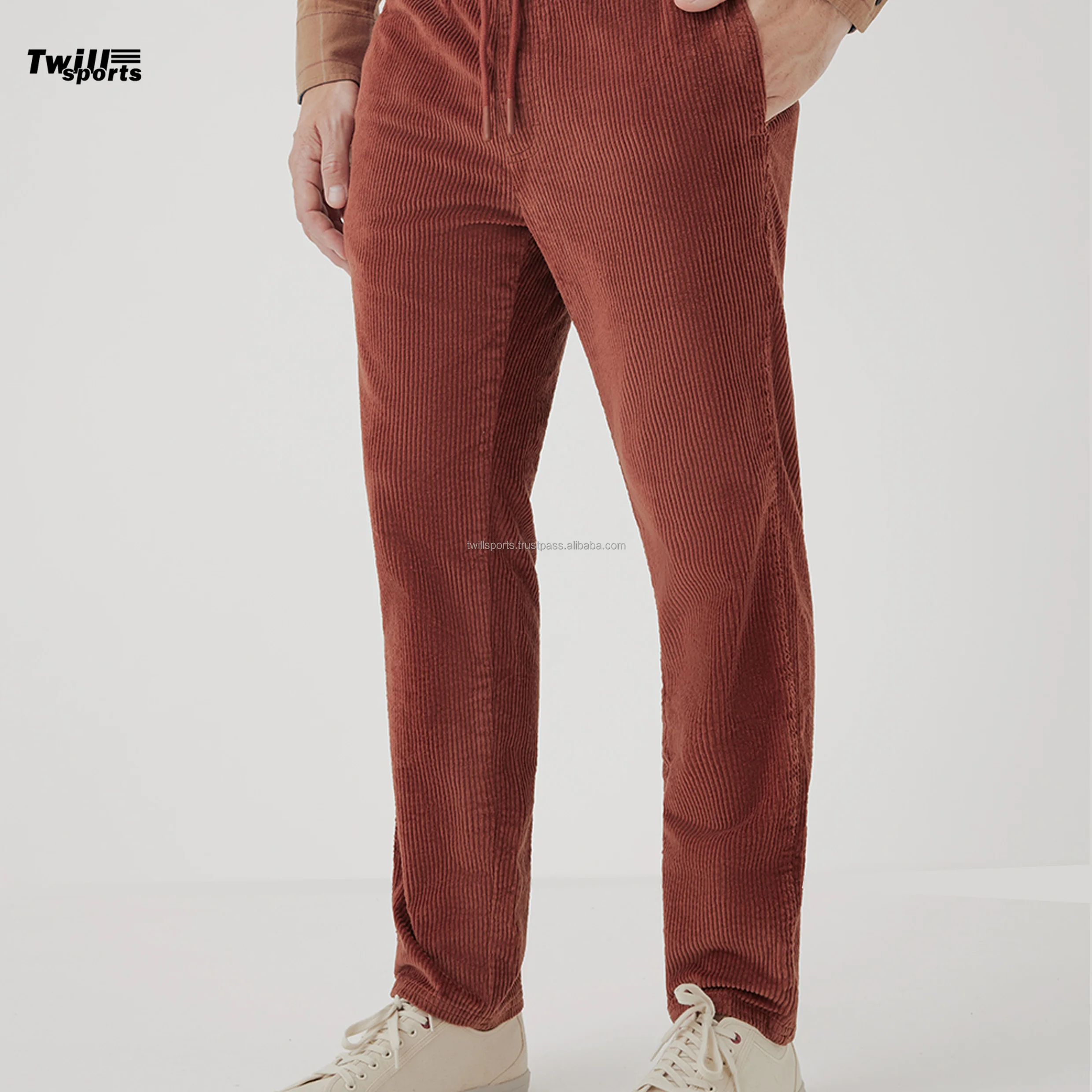 OEM Custom Service heavy weight  Men Straight Leg corduroy Casual Track Pants From Pakistan