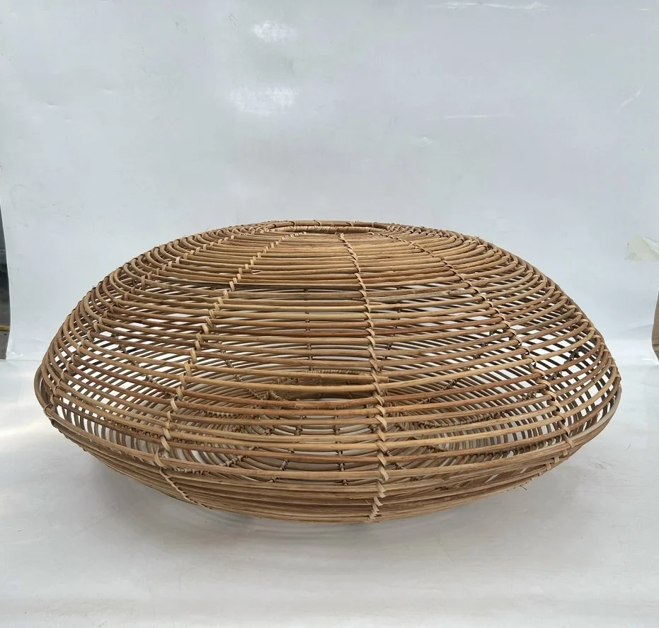 Wholesaler  woven round Lamp Shade Light Chandelier Shades bamboo Lampshade Ceiling Cover Hanging