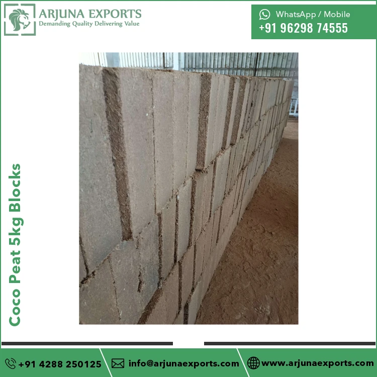 Hydroponic Growing and Agriculture Use of Coconut Coco Peat or Coir Pith 5kg Bricks at Reliable Market Price