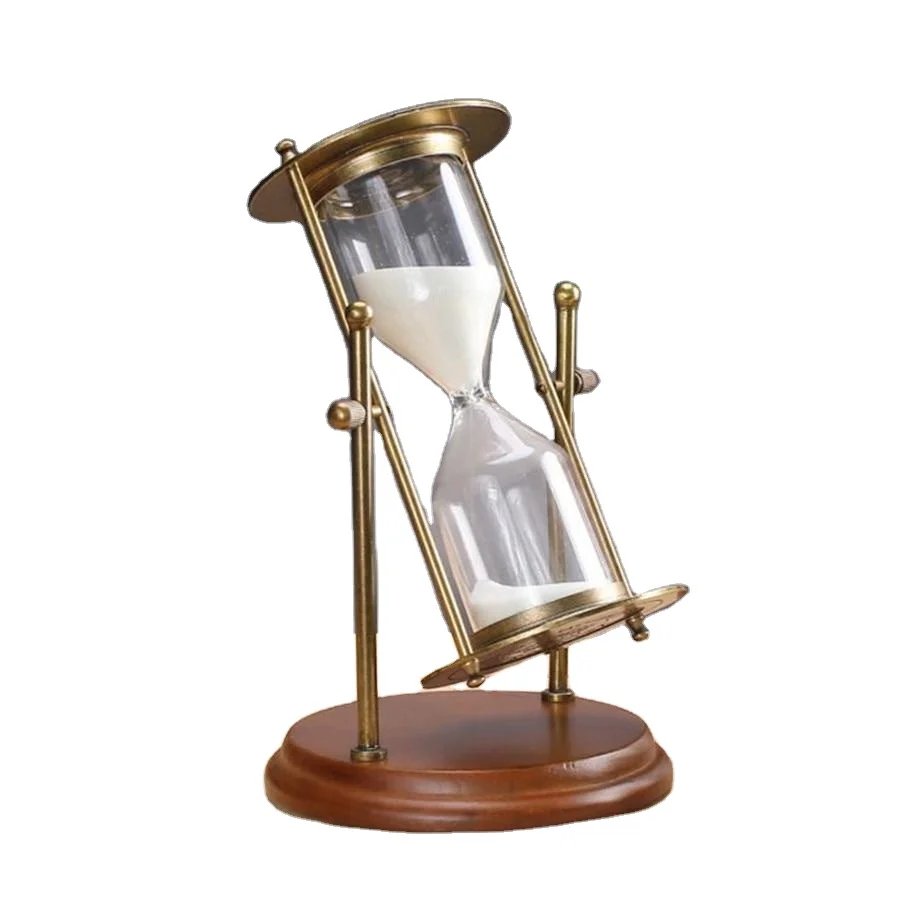 Metal Antique Vintage Kelvin & Hughes 1917 London Rotating 10 Minutes Hourglass Sand hourglass Flip Sand Timer