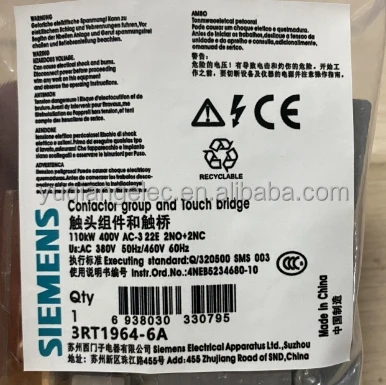 Contacts 3RT1964-6A 3RT1965-6A 3RT1975-6A 3RT1966-6A 3RT1976-6A Contactor contacts