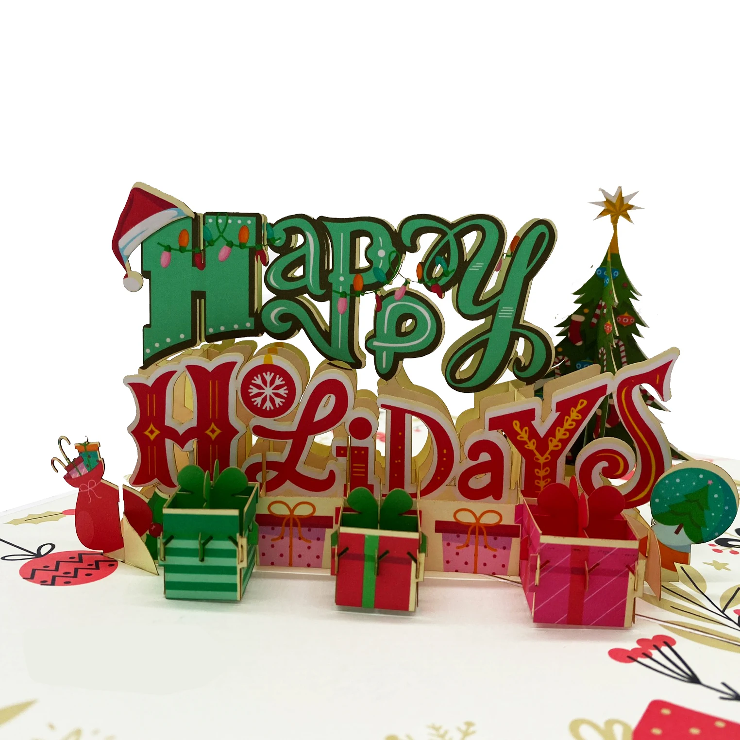Лидер продаж amazon 2023 Happy Holiday Pop Up 3D поздравительное ремесло бумажное подарки ручной работы на экспорт оптом
