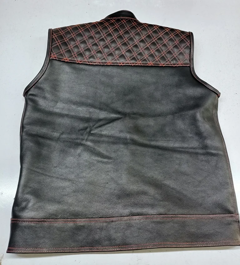 Кожаный жилет для езды на мотоцикле больших мальчиков индивидуальная одежда велосипеде водителей с внутренним карманом американский и Европейский кожаный