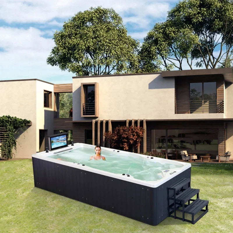 8 People Spa Outdoor Hot Tube Yacuzzi Whirlpool Massage White Color With Balboa System Spas Ce Approved In Hotel