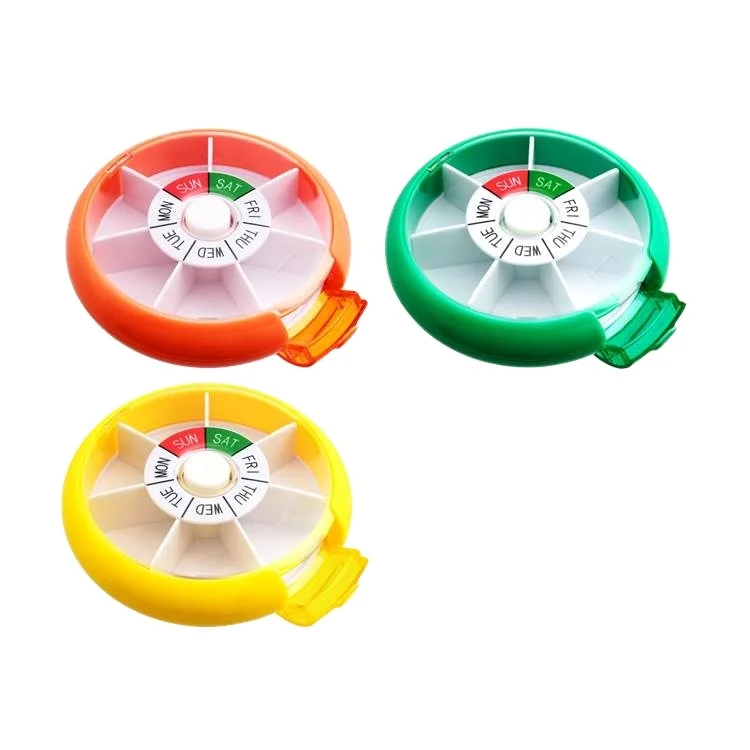 7 подогревающий портативный Круглый таблетки контейнер для таблеток дозатор