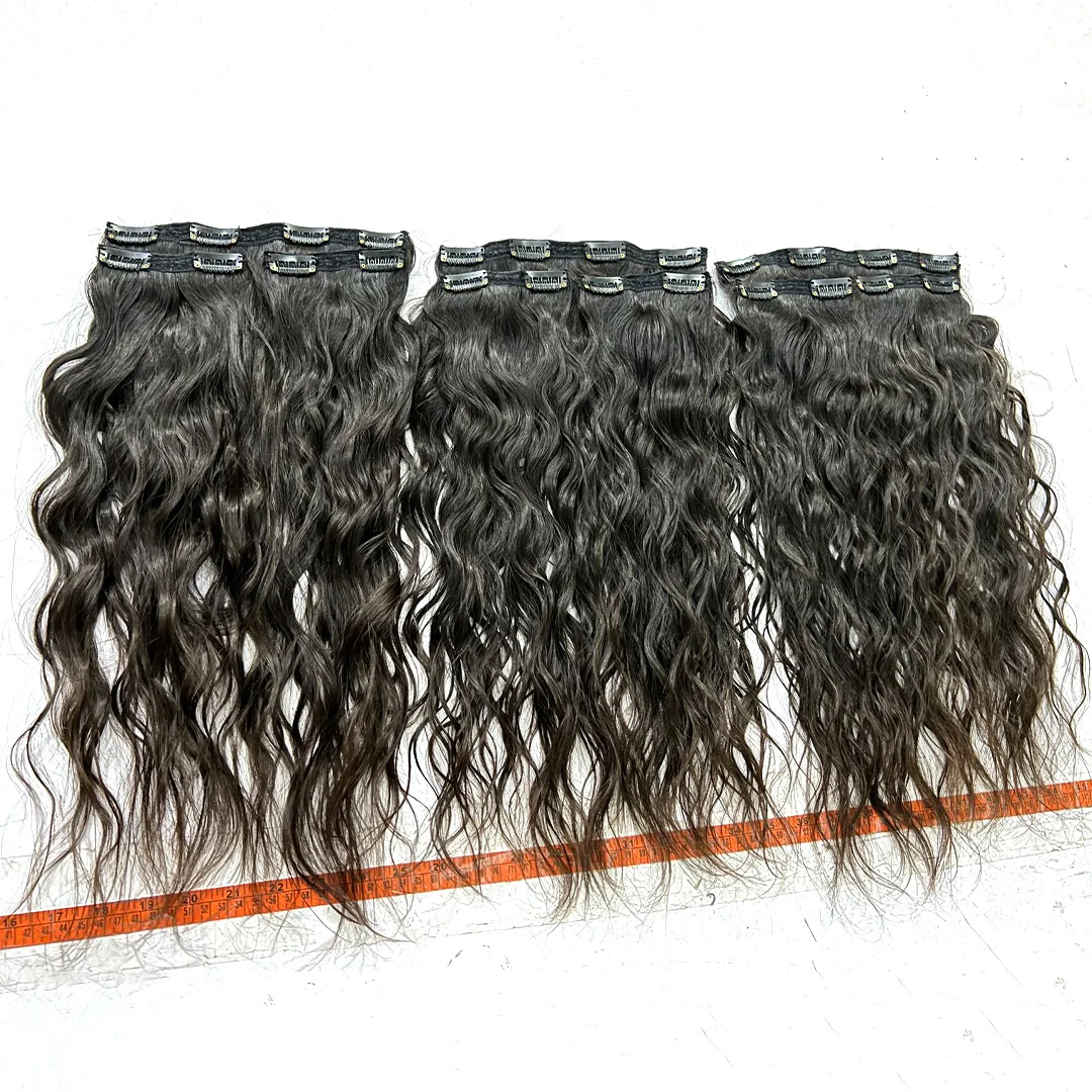 INDIAN CLIP IN HAIR EXTENSIONS WITH ALIGNED CUTICLES 100% RAW HAIR