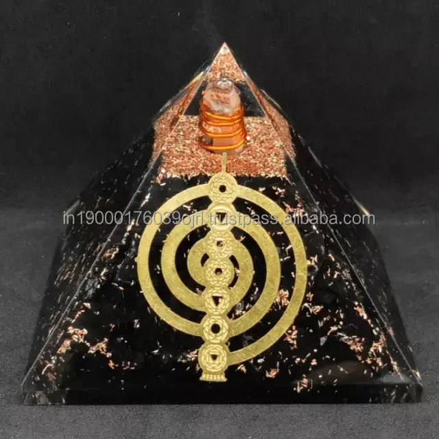 EMF protection natural agate stones crystals black tourmaline chips orgonite orgone crystals pyramid for meditation