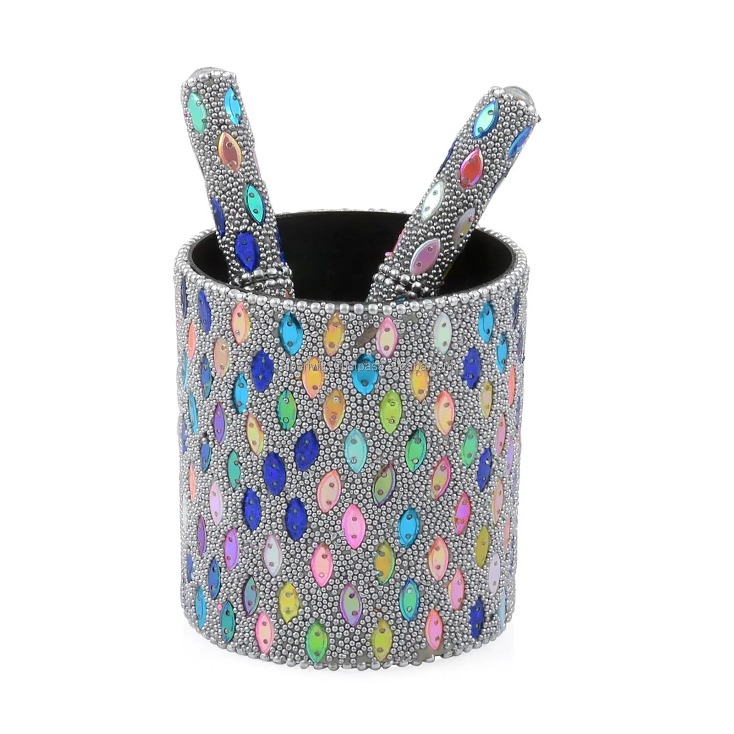High Quality  Pen Holder Organizer Beads and Mirror Indian Handmade Pen for Gifts and Souvnier from Indian Manufacturer