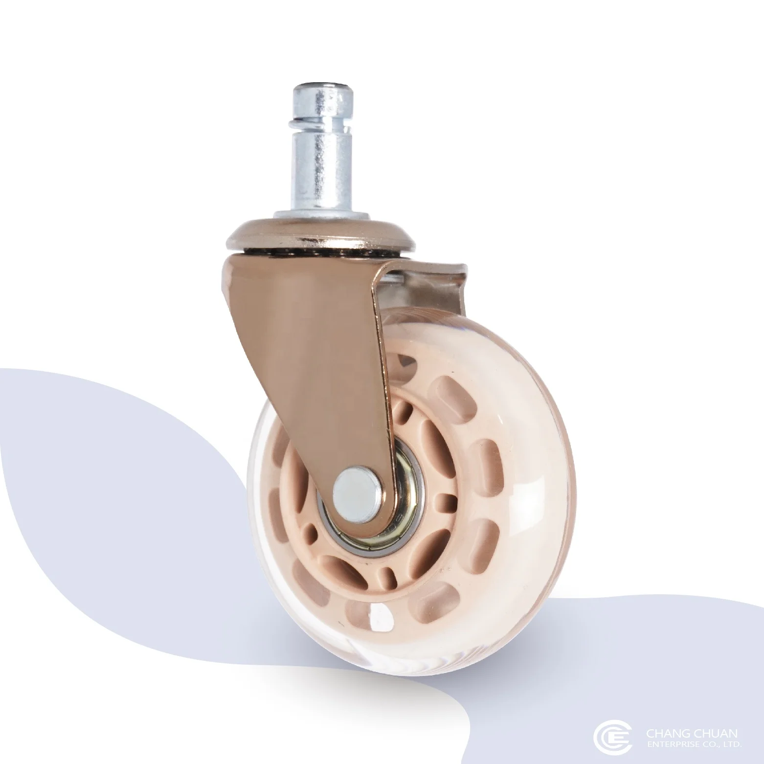 Rose Gold Furniture Bearings PU 65mm Office Racing Chair Caster Wheel