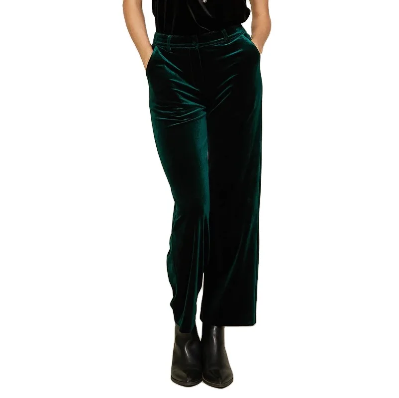 2024 New Winter Women Velvet pants custom Fleece High Waist breathable Warm Velvet pants