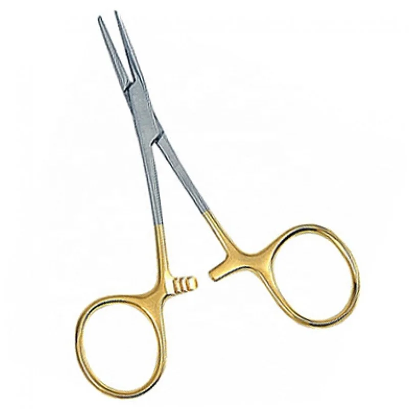 MOSQUITO CLAMP WITH GOLD LOOPS STAINLESS STEEL .