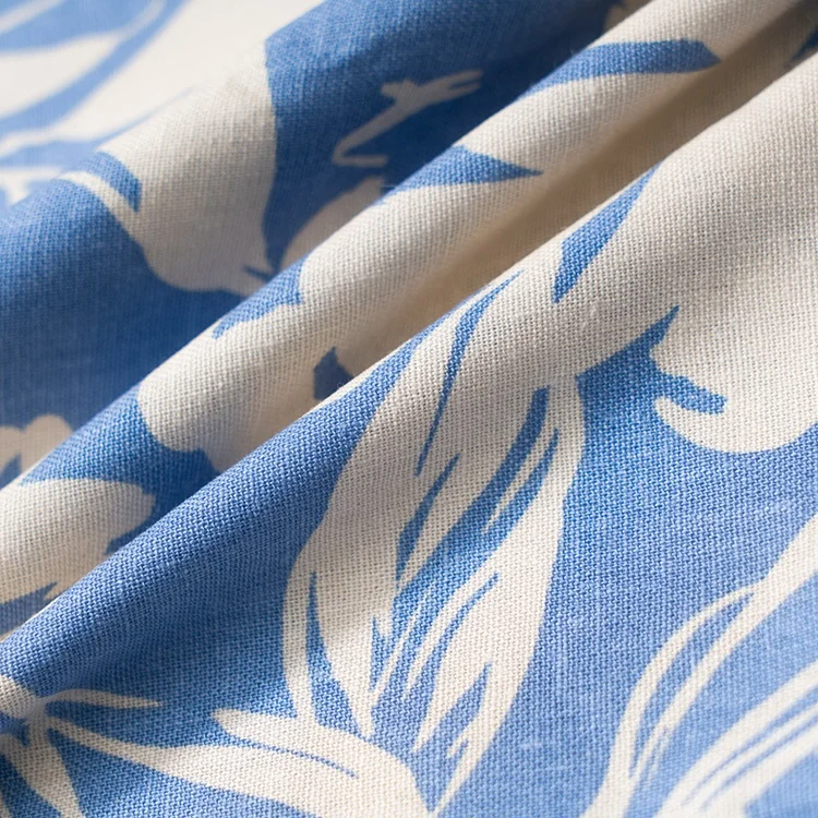 Нет минимального заказа французская льняная ткань 55 лен 45 вискоза тканая для одежды с принтом на заказ