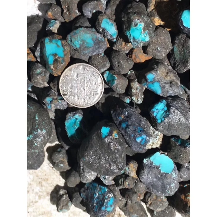 shiny bule-color top quality turquoise precious stone material rough
