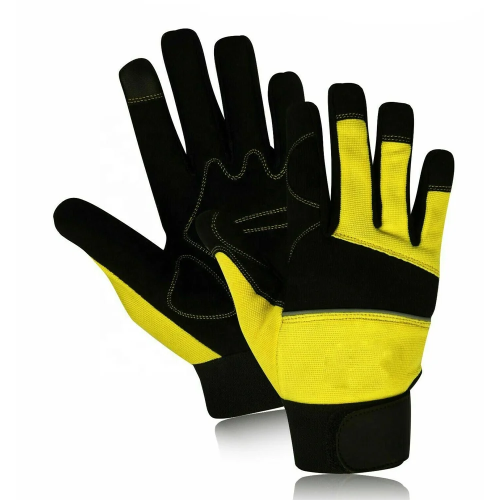 Synthetic Leather Mechanical Gloves Anti Shock Heavy Duty Work Gloves Mechanic Construction Gloves Safety For Maintenance