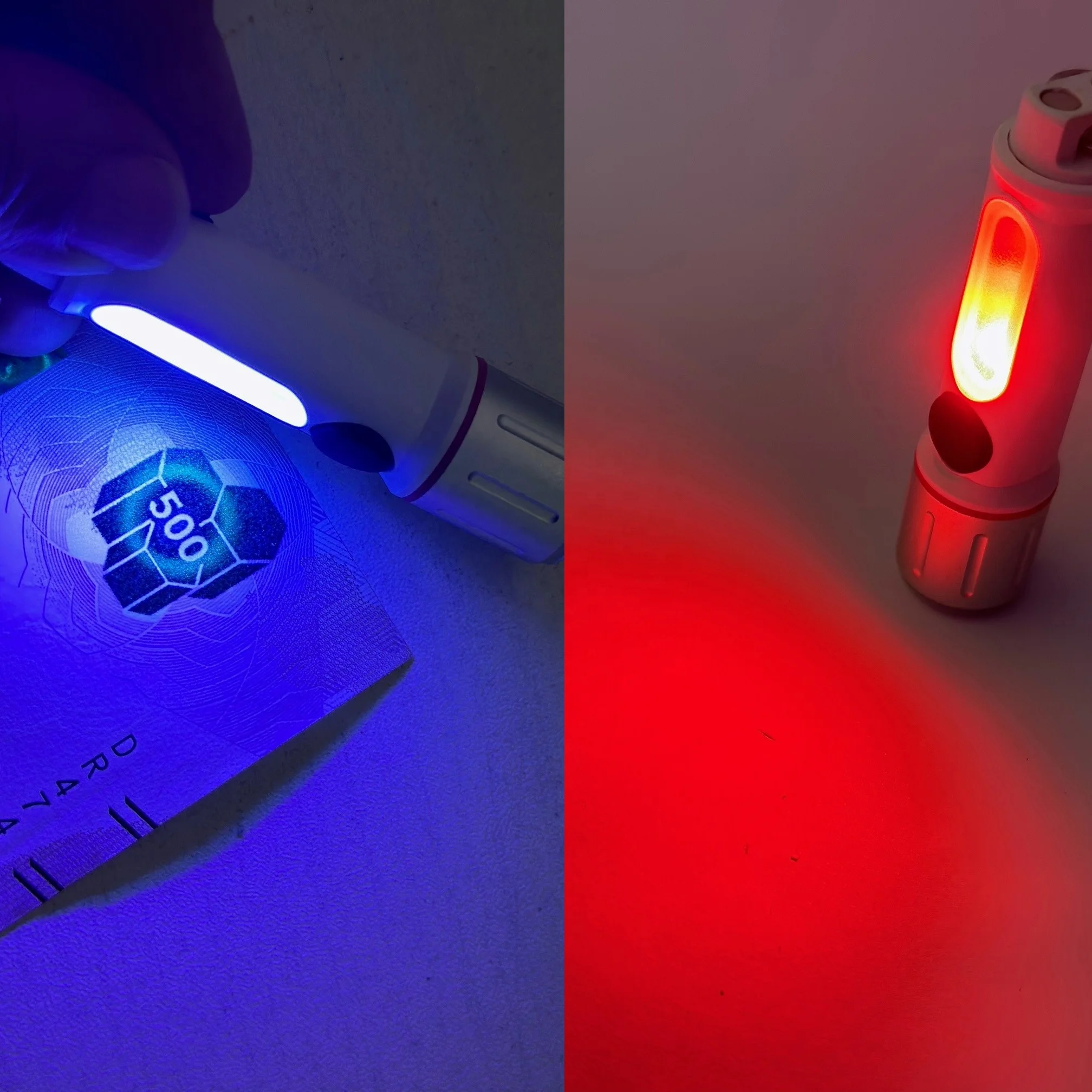 Mini Powerful EDC Keychain Flashlight with Magnet UV 365 Light Powerful 400LM,Rechargeable IP44 Waterproof 4 Modes Flashlight