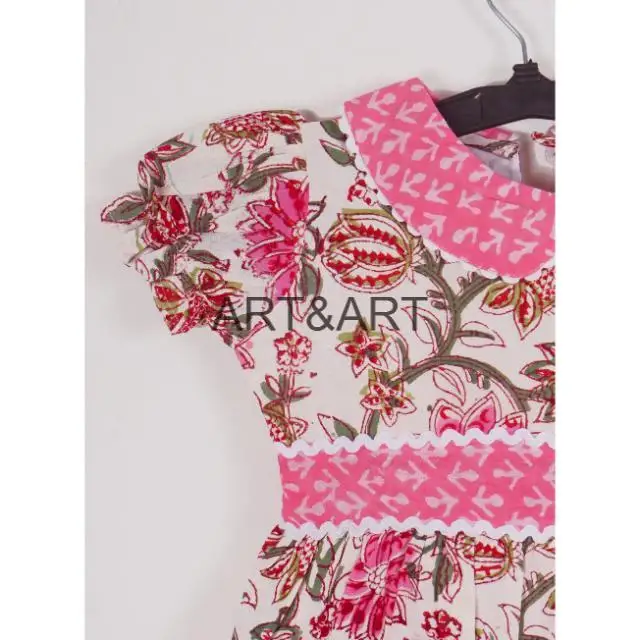 Wholesale And Manufacture Factory Supply Girls Dress Black Printed Summer Dress and Frock for Girls Essential Dresses Genre Kids