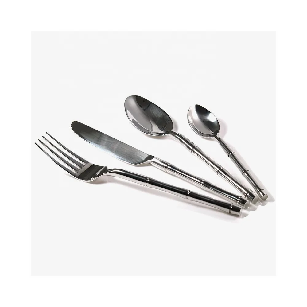 Stainless Steel silver  Salad Server With  Black Rustic Twig Handle design luxury high quality salad server