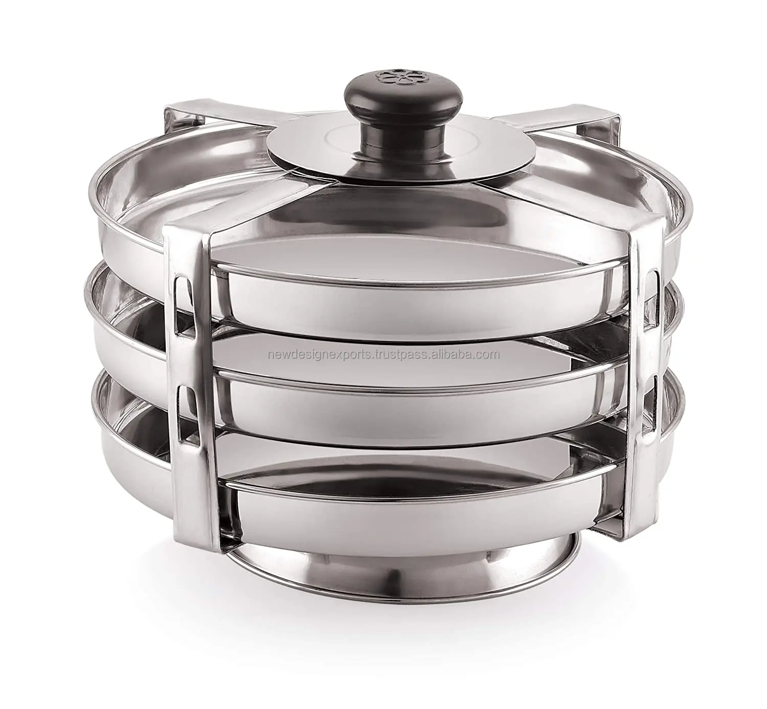 4 Plates Stainless Steel Dhokla Stand Thatte Idli Stand Can Be Used WIth Any Cooker Or Steamer