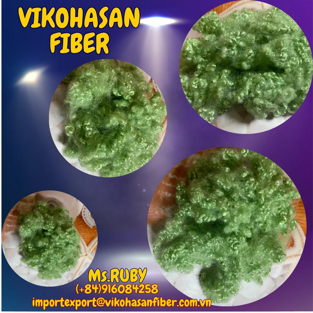 Vikohasan Manufacturer Recycled Green a Grade PSF HCS Hollow Conjugated Siliconized Polyester Low Price for Cushion Quilt Making