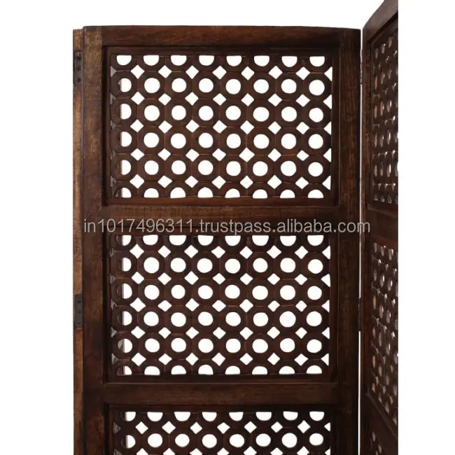 Ручной работы 3 панели межкомнатные деревянные перегородки & для комнат (коричневый) твердой древесины декоративные настенные экраны (свободный стоящий)