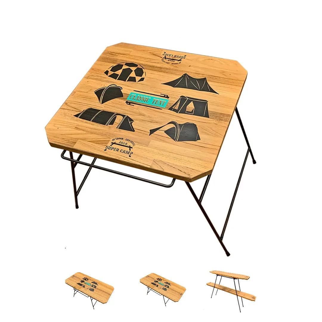 Made in Taiwan Teak Wood Foldable wooden trend new camping table