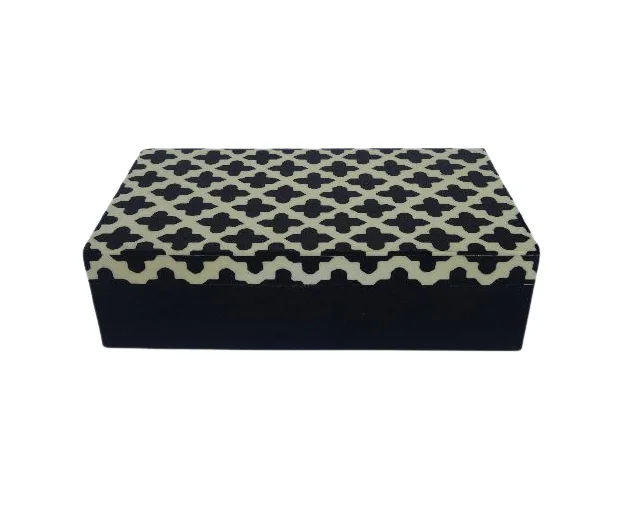 BLACK DECORATIVE RESIN STORAGE  BOX HANDICRAFT HOMER DECOR BOXES MODERN RESIN BOXES SUPPLIER
