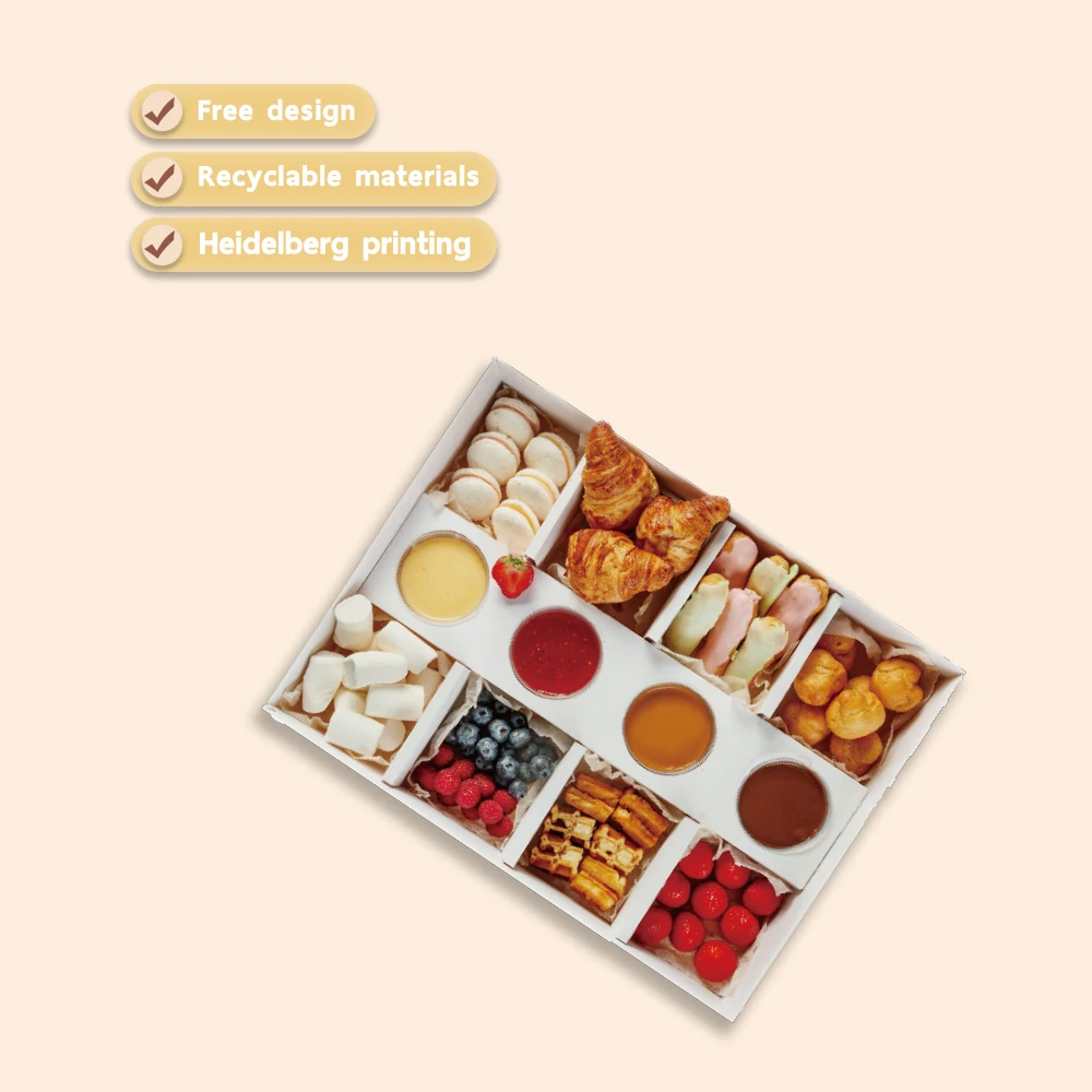 Disposable Biodegradable Food Grade Paper Sushi Bento Takeaway Packaging Japanese Sushi Takeout Box with Divider