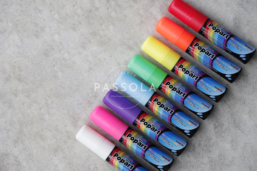 10 мм параллельный плоский перо на водной основе стираемый маркер жидкого мела 50 цветов