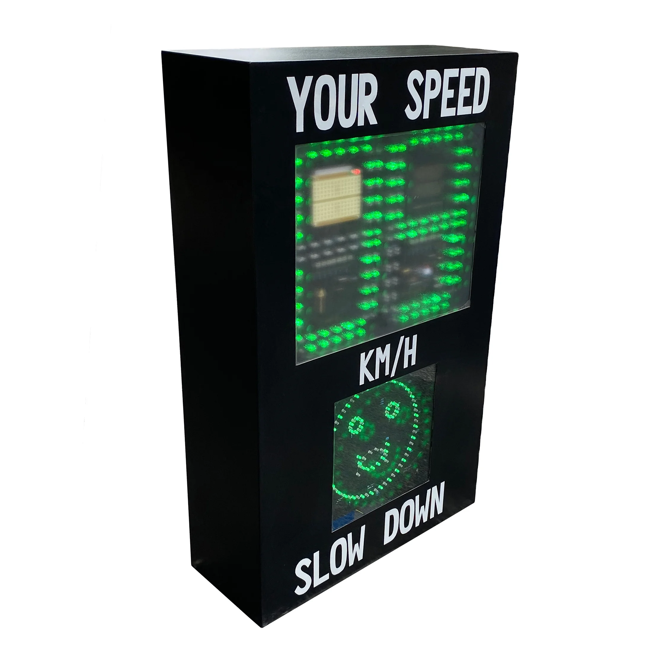 Csp6 LED Solar Speed Detector Radar Traffic Sign Radar  LED Speed Limit Signs  Crying Face Warning Sign Support Customization