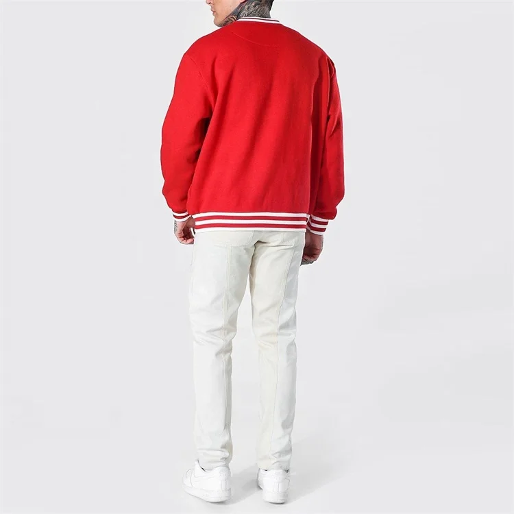 Дизайнерская однотонная шерстяная красная куртка Letterman мужская бейсбольная по индивидуальному заказу