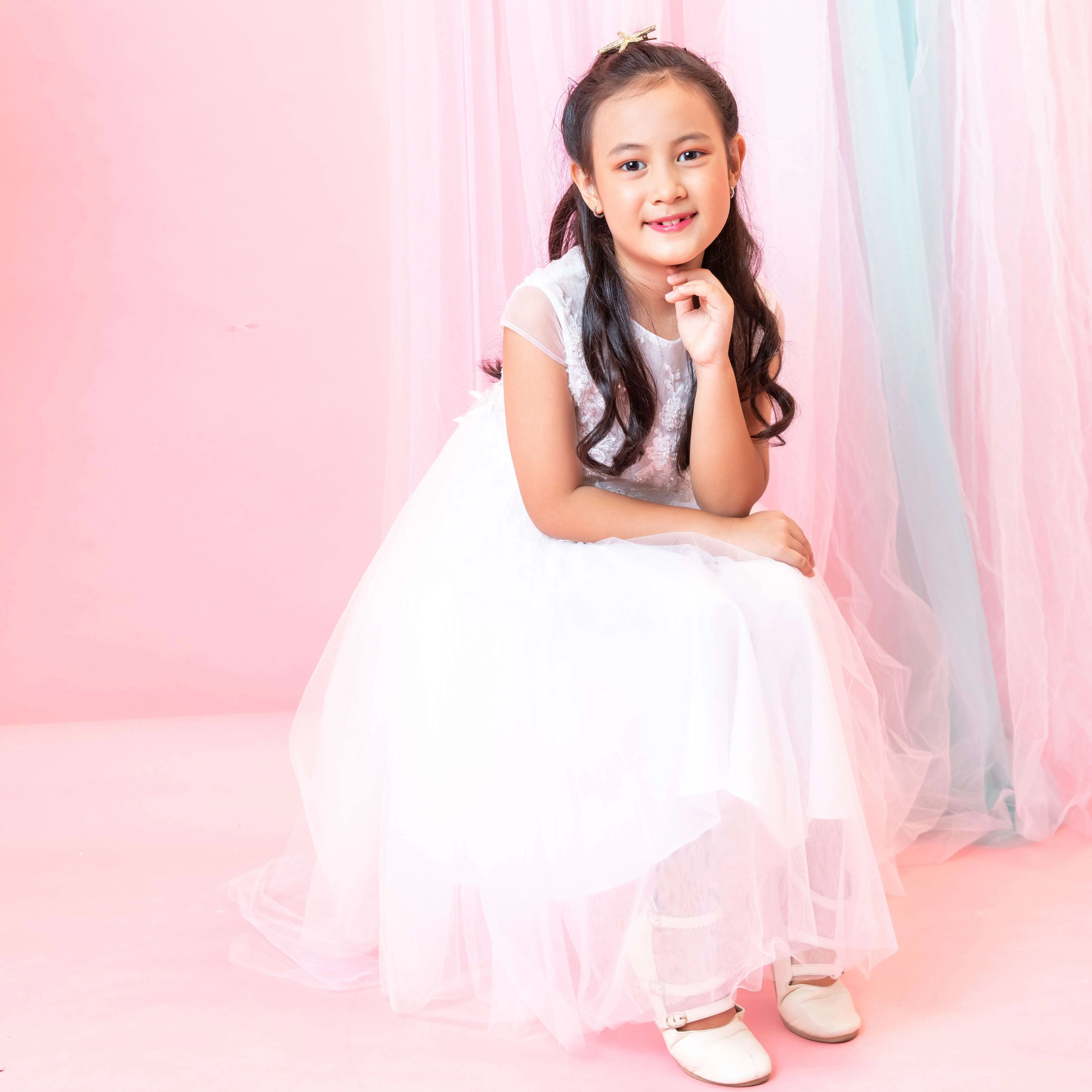 
 Белого цвета; Ручная работа; Платье принцессы для малышей; Маленького и От 1 до 12 лет платье для девочки, платье для Королевский стиль, платье для малышей  