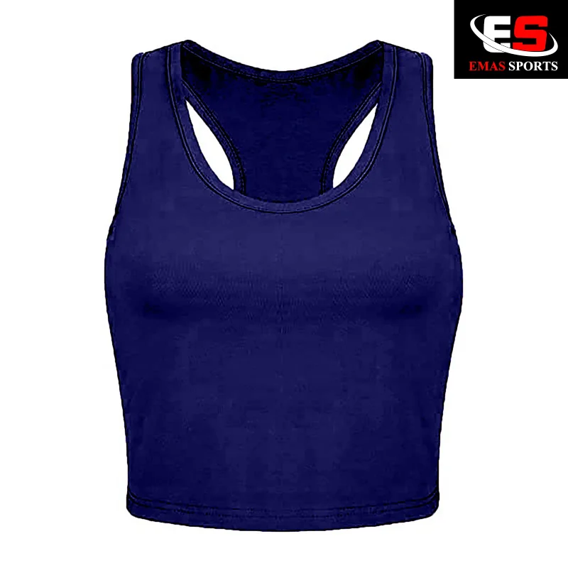 Изготовленный на заказ хлопок/спандекс уличная без рукавов Croptop облегающий костюм топ женская блуза из джерсовой ткани Детский комбинезон с глубоким вырезом и спортивный