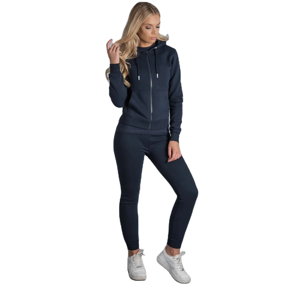 Custom Logo Ladies Jogger 2 Piece Fitness Clothing Sweat Track Suits Jogging Sportsuit Womens Tracksuits