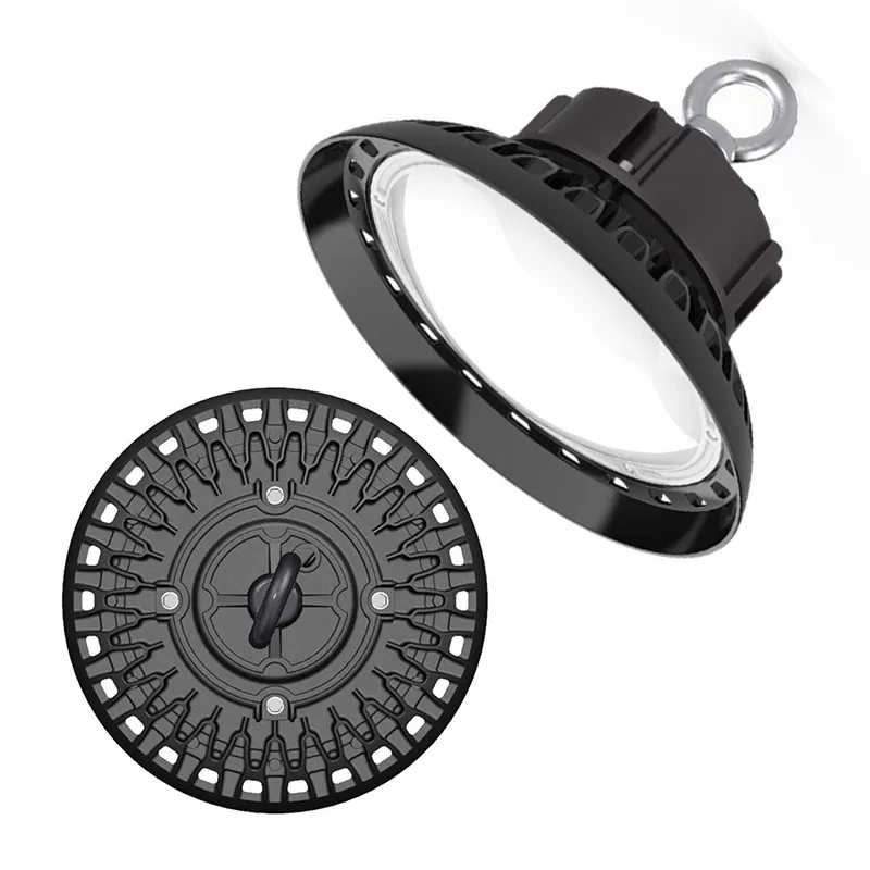 Highbay 100w 150w 200w 240w Commercial & Industrial Dip Dimmable Hi Bay Indoor Warehouse Factory Fixture UFO Led High Bay Lights