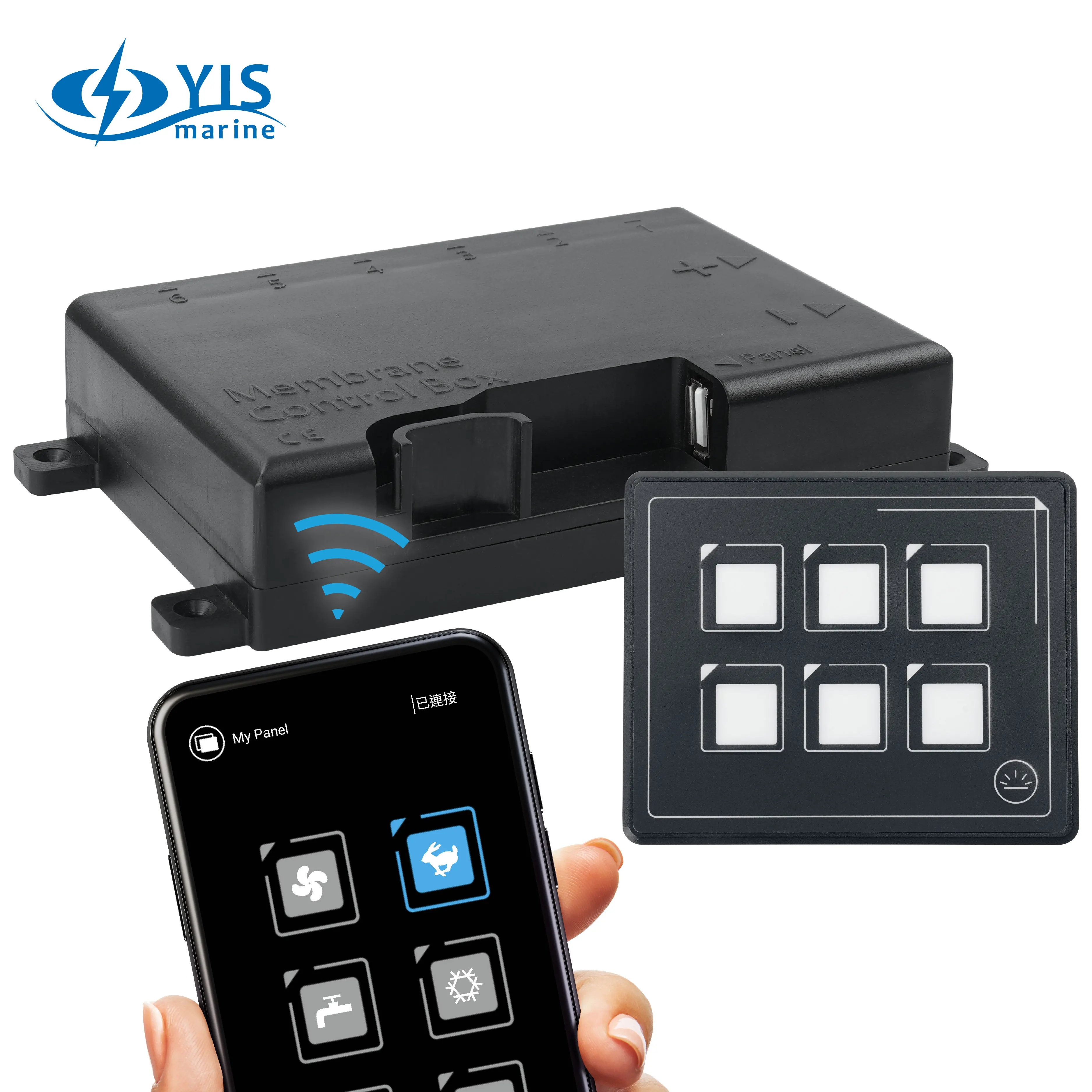 6 Gang marine rocker switch panel with APP Control