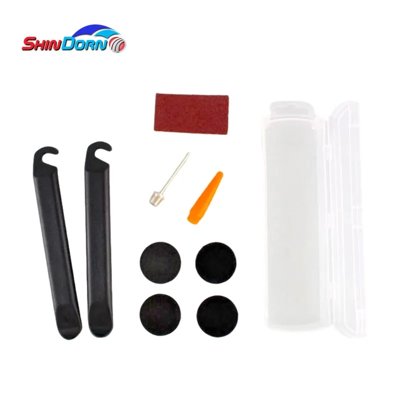 Handy Bicycle Bike Tire Tube Repair Kit and Tools, Glueless Adhesive Tire Patch Tire Levers