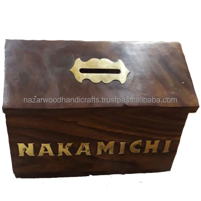 Handmade sheesham wooden baby bank with pure wooden Piggy coin money bank hand made item and cheap prize