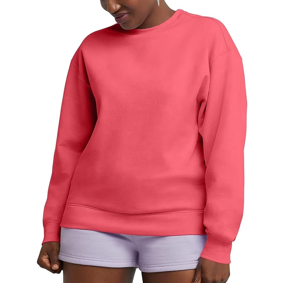 Peach Color Sweat Shirt For Women Long Sleeve Plain Blank For Custom Design Wholesale Cheap Rates
