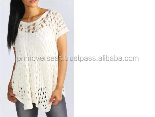 White casual Top Blouse mesh three fourth sleeve top for girls maharani net stylish top