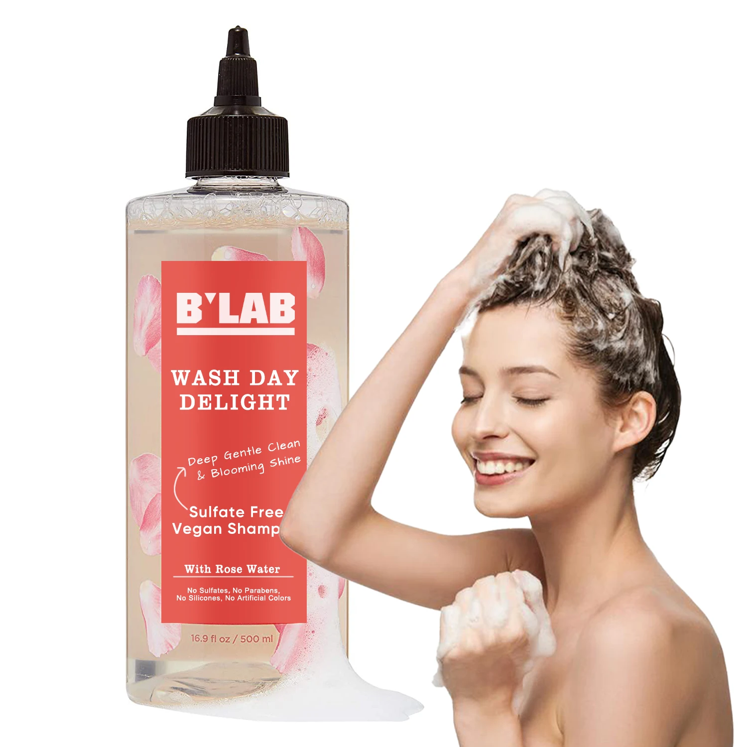 Оптовая продажа oem, горячая Распродажа, высокое качество, глубоко мягко очищающий, цветущий блеск, без сульфата, розовый шампунь