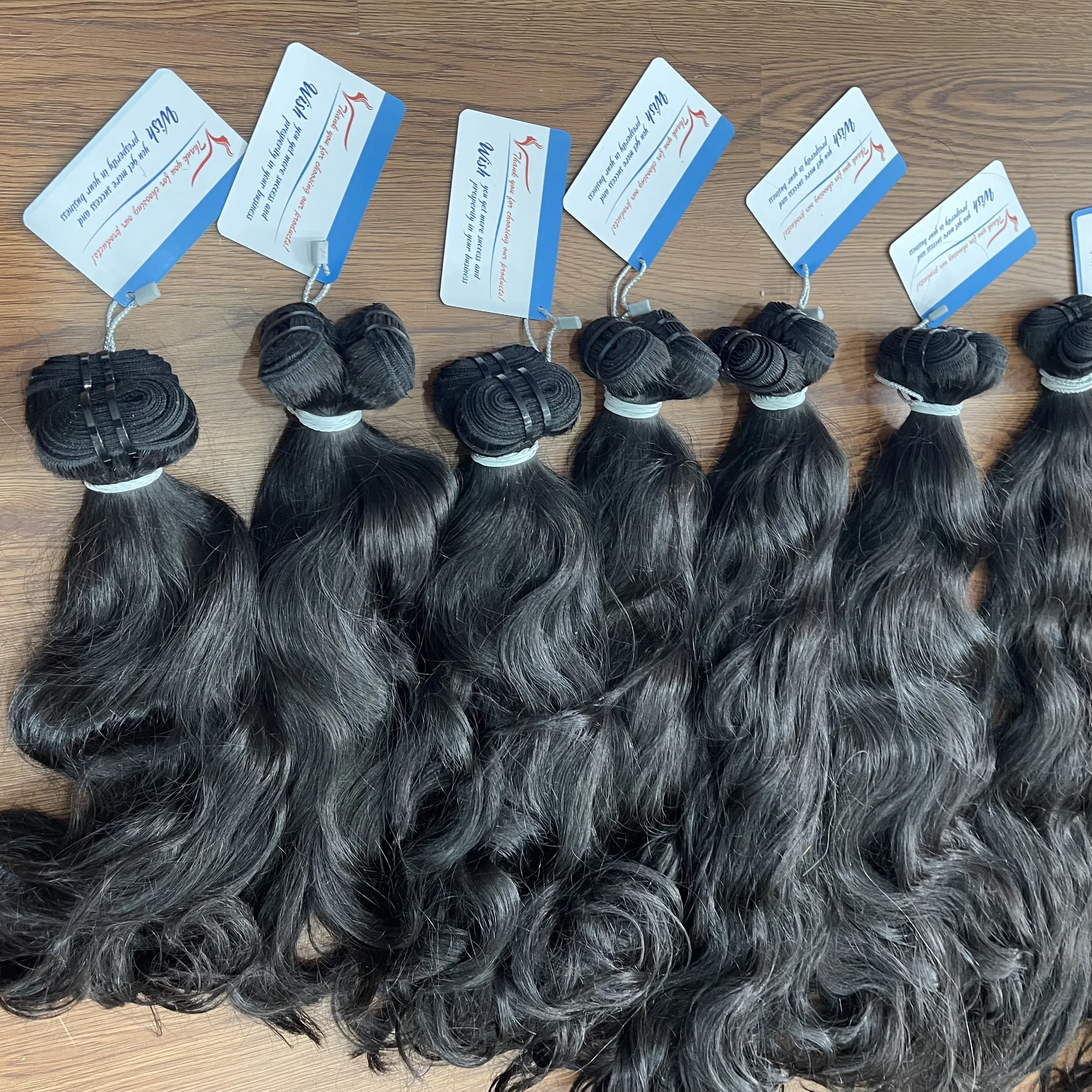 Wholesale price Gray Color Straight Weft 100% High quality Vietnamese Raw Hair Extensionse super shiny no tangle large stock