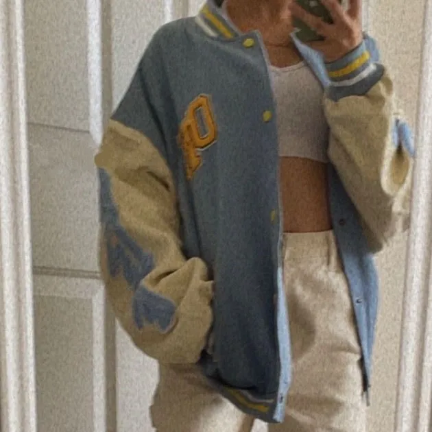 2022 OEM korean university chenille patch varsity jackets oversize men women simple beauty windbreaker letterman coat