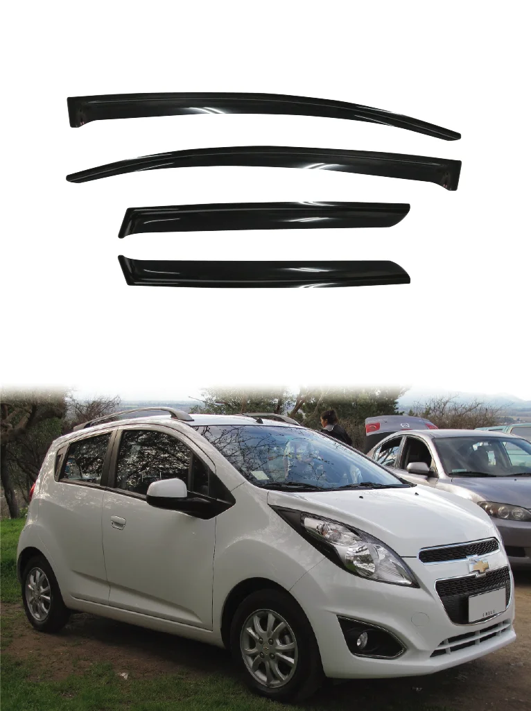 For Chevrolet Spark 2009-2015 Hatchback Window Visor Vent Shade Rain Guard Visor