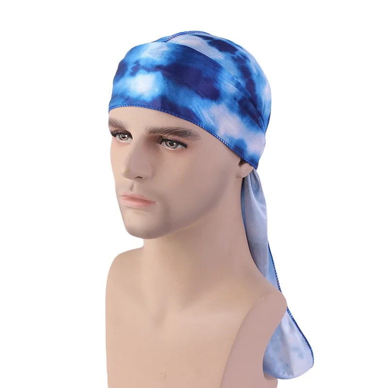 Шелковые банданы Durag для мужчин и женщин, плавки с длинным хвостом, пиратская шляпа, головной убор, аксессуары для волос