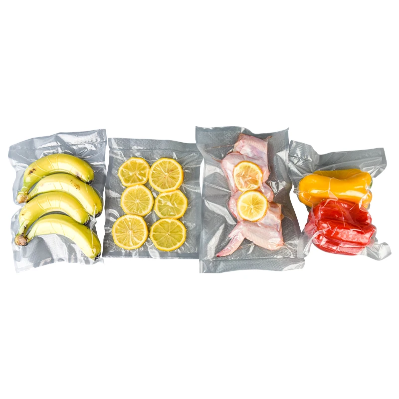 Food Vacuum Bag Food 3 Sides Sealed Food Vacuum Rolls Textured Embossed Vacuum Bag